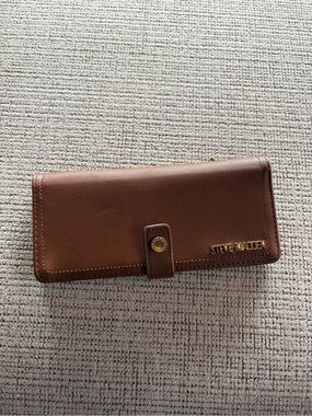 Steve Madden Cognac Brown Leather Snap Wallet